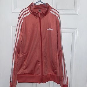Peach/coral classic adidas track jacket